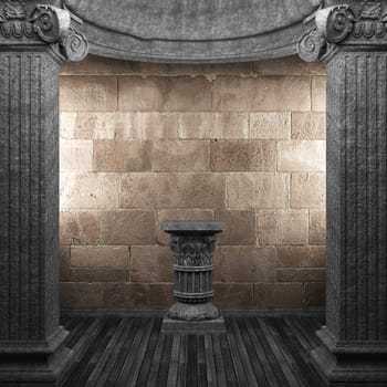 stone columns and pedestal made in 3D