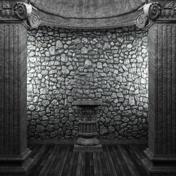 stone columns and pedestal made in 3D