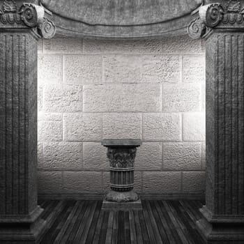 stone columns and pedestal made in 3D