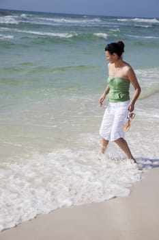 Girl having fun on the beach - Florida, USA