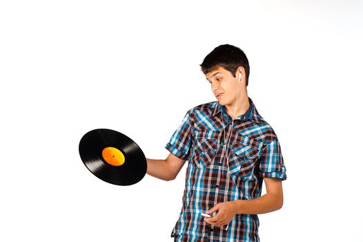 Teenager completely clueless about a vinyl record