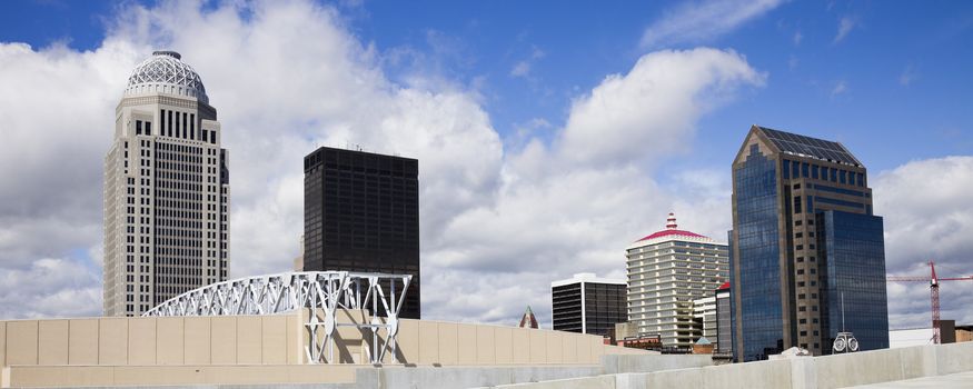 Panoramic Downtown of Louisville, Kentucky, USA.