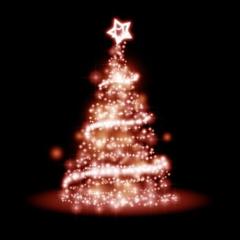 An image of a nice red christmas tree of light