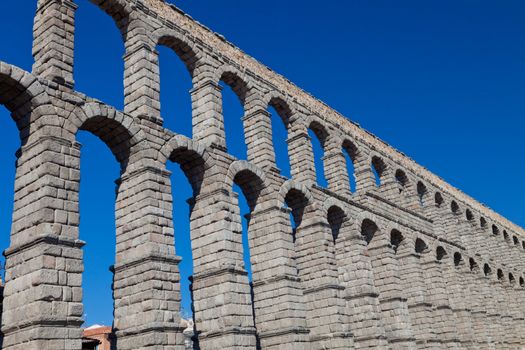 Wonderful aqueduct of Roman epoch, placed at Segovia's city