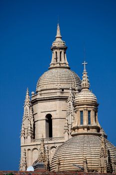 Fantastic cathedral of Gothic style of Segovia's city