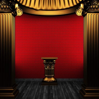 bronze columns, pedestal and wallpaper made in 3D