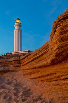Wonderful lighthouse known as Trafalgar's lighthouse at the province of Cadiz