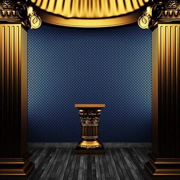 bronze columns, pedestal and wallpaper made in 3D