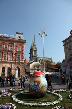 ZAGREB CROATIA - MARCH 26, 2010 : Croatian Easter eggs in Zagreb, Croatia