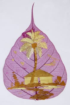 landscape design made on dried leaf with straw and bamboo