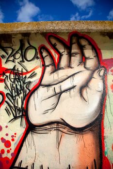 Sample of a kind of urban culture that comes true on the basis of painting the walls with spray and that commonly  is called Graffiti