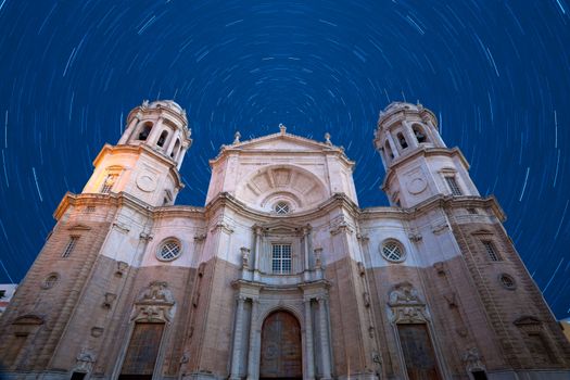 Wonderful cathedral of neoclassical style of ancient city of Cadiz