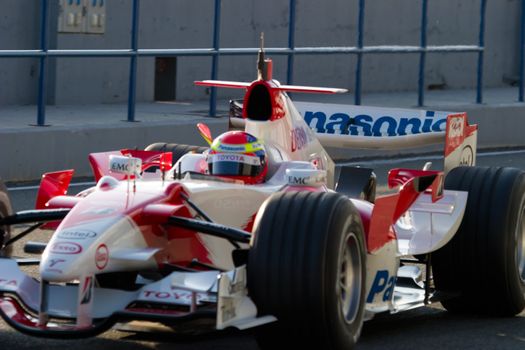 JEREZ DE LA FRONTERA, SPAIN -  OCT 11: Ricardo Zonta of Toyota F1 on October 11 , 2006 on training session in Jerez de la Frontera , Spain