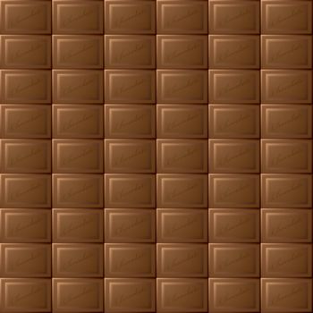 Seamless milk chocolate background with blocks of tasty sweets