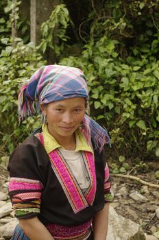 Portrait of a woman of the Flowered Hmong