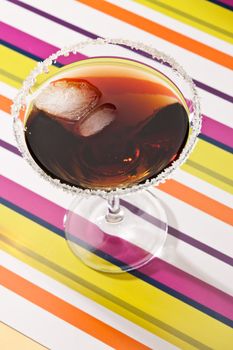 drink series: glass of cold cola cocktail with ice