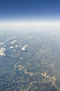 An image of a flight over the clouds