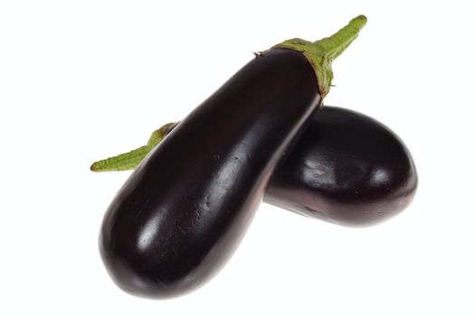 two aubergine photo on the white background