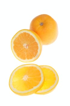 fresh oranges photo on the white background