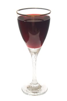 Red wine, photo on the white background