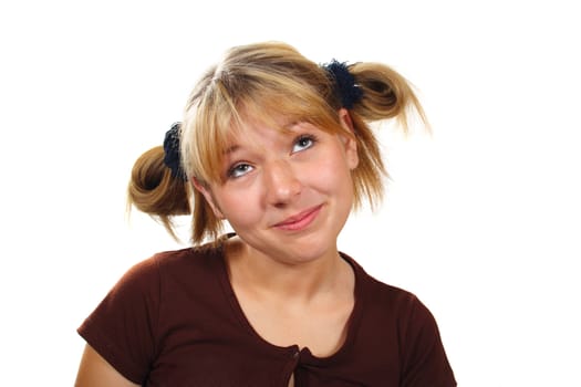 portrait teenagers photo on the white background