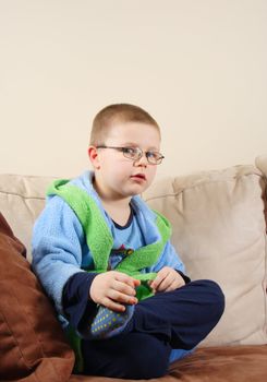 The small boy thoughtful Portrait of child