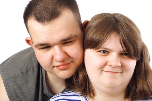 Young Love Couple photo on the white background