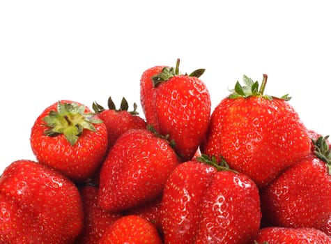 fresh strawberries, photo on the white background