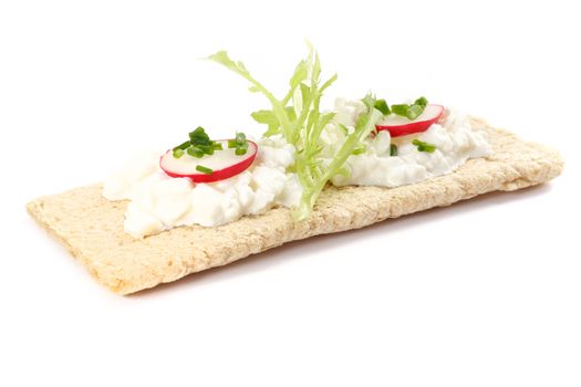  Dietetic sandwich, photo on the white background