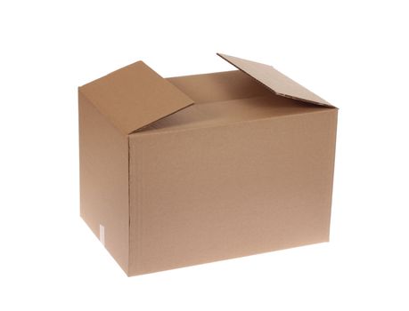 cardboard box, photo on the white background