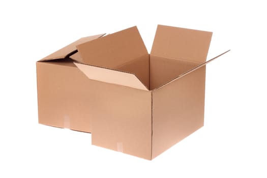 cardboard box, photo on the white background 