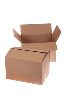 cardboard box, photo on the white background