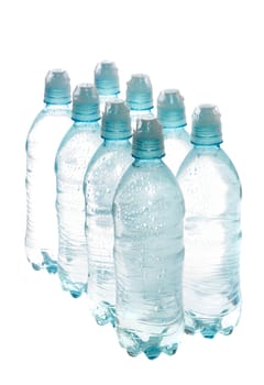 Bottled water, photo on the white background