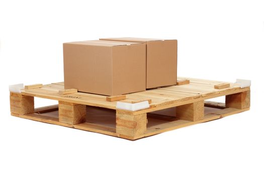 wooden shipping pallet,photo on the white background
