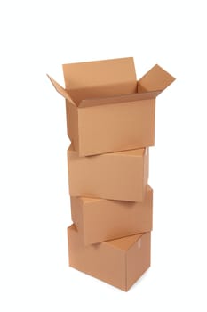 cardboard box, photo on the white background