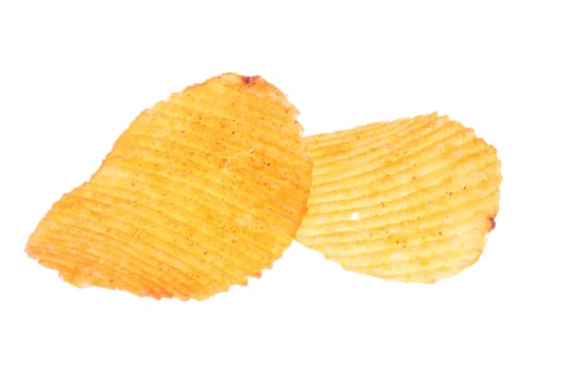 slices of potato chips, photo the white background