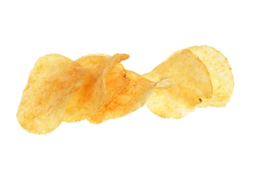slices of potato chips, photo the white background