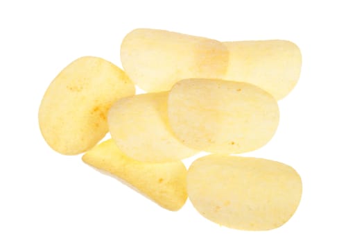 slices of potato chips, photo the white background