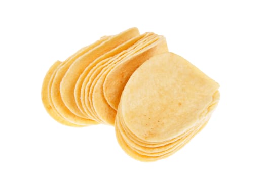 slices of potato chips, photo the white background