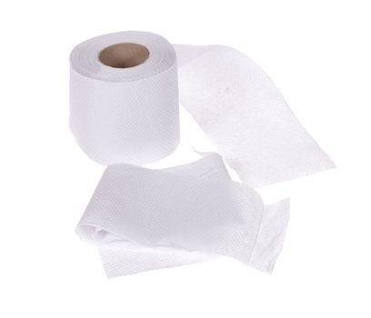 Toilet paper, photo on the white background