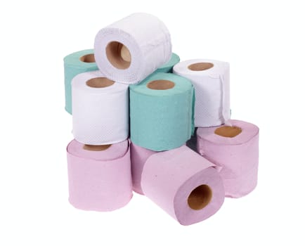 Toilet paper, photo on the white background