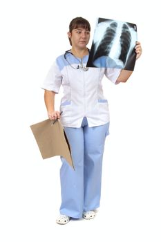 woman - medical, photo on the white background