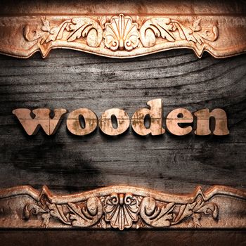 Golden word on wood