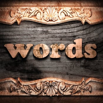 Golden word on wood