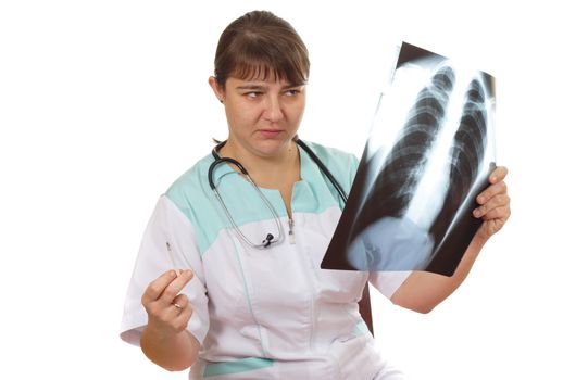 woman - medical photo on the white background