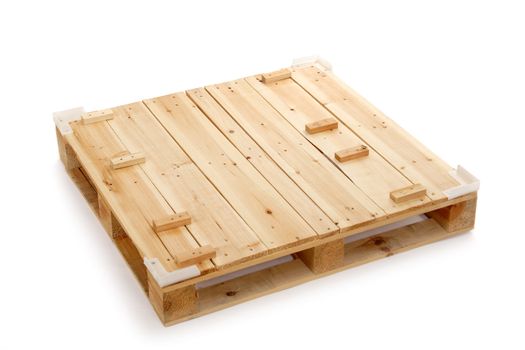 wooden shipping pallet, photo on the white background