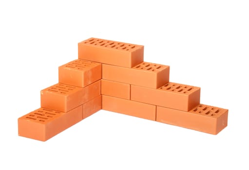 red bricks,  photo on the white background