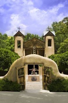 PRIMITIVE CHURCH AT CHIMAYO, NEW MEXICO