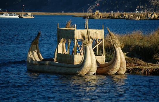 Reet boat on Lake Titicaca