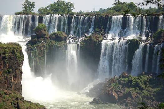 Masive waterfalls in Iguazu northern Argentina